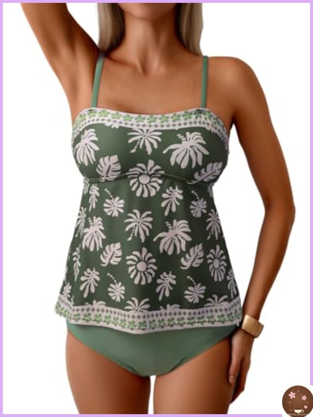 Boho Floral Tankini Set 2 Piece Swimsuits 2026 Beachwear